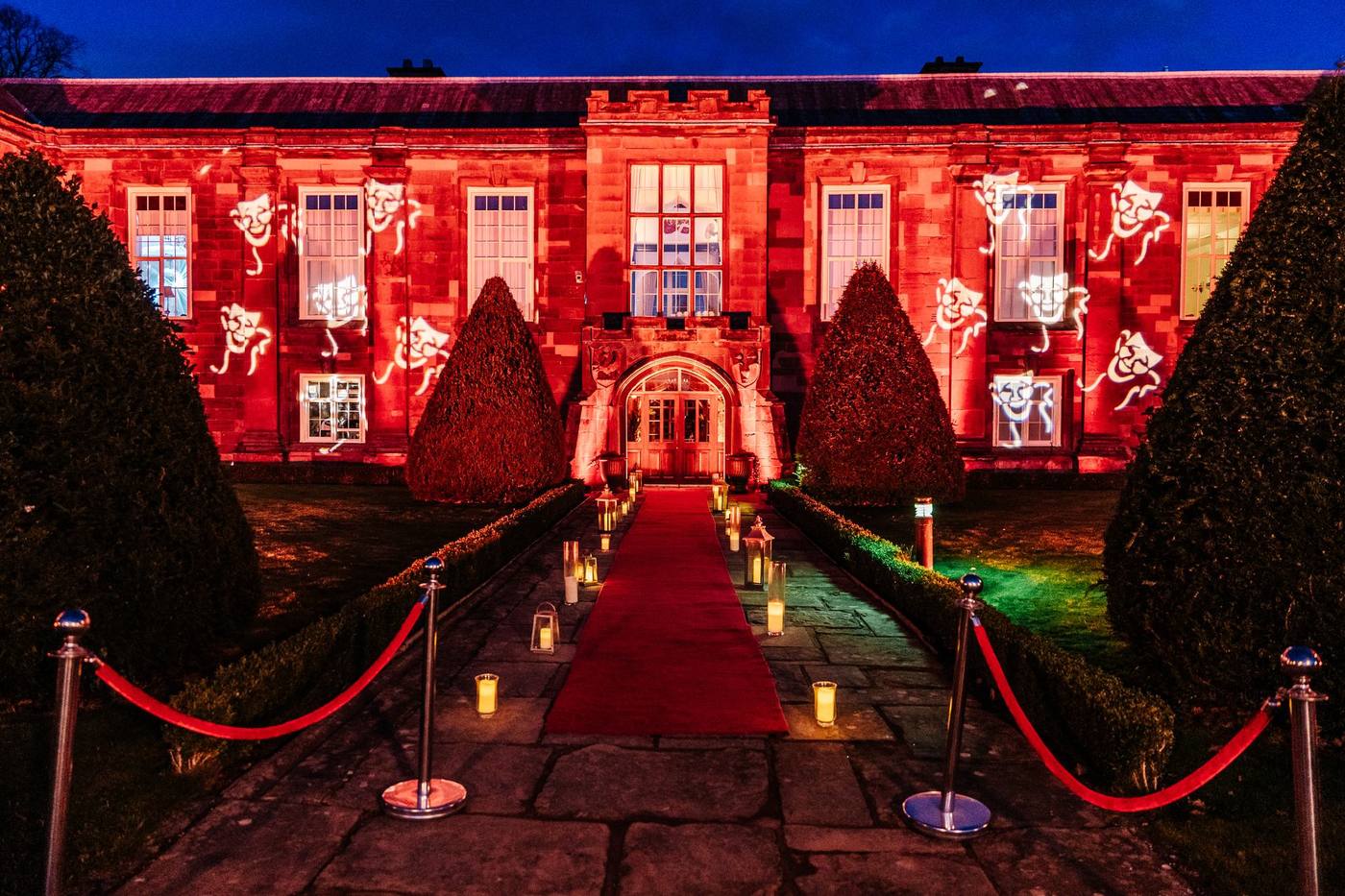 The Abbey lit for an evening event