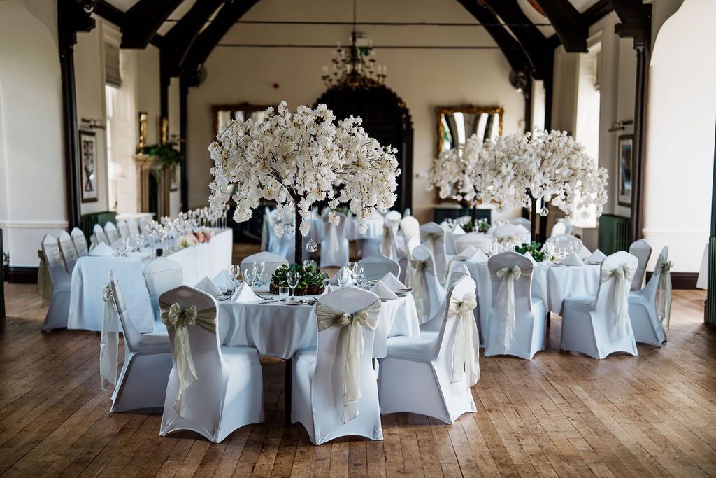 The Great Hall set for a wedding breakfast